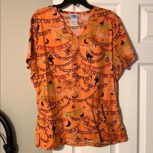 Women’s Halloween scrub top